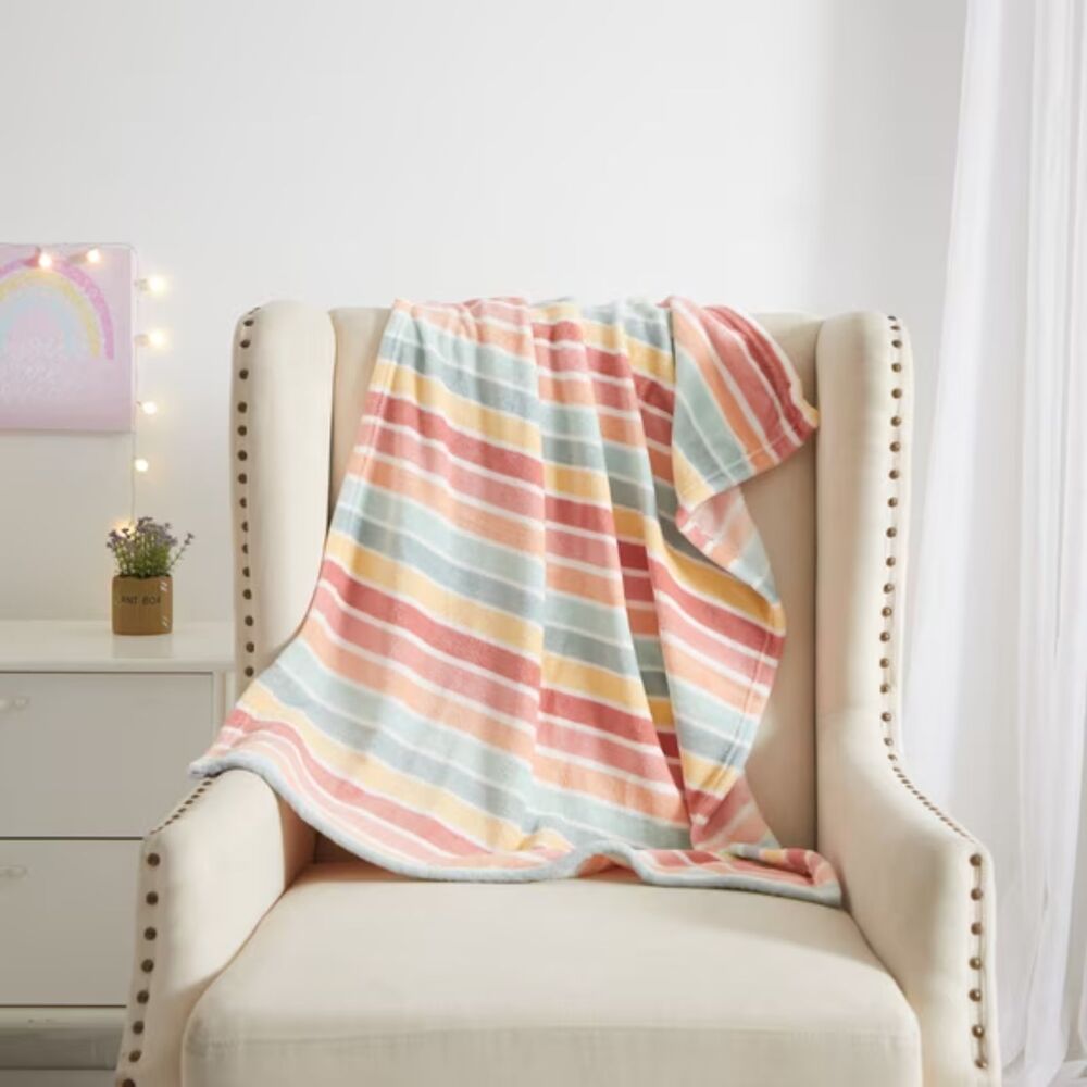 Parent's Choice Royal Baby Plush Stripped Printed Blanket, 30" x 40", Polyester